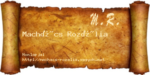Machács Rozália névjegykártya