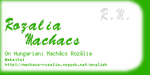 rozalia machacs business card